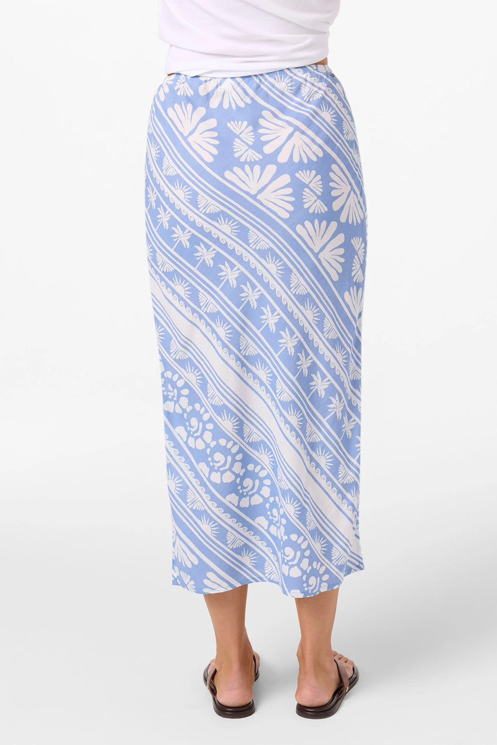 Falda midi estampada con aberturas laterales